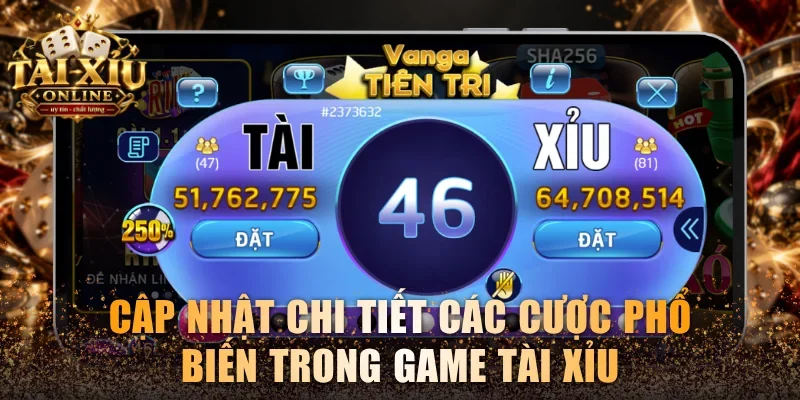 Tài Xỉu Rikvip - Siêu Phẩm Ăn Thưởng Đỉnh Cao Thắng X180 3 Cập nhật chi tiết các cược phổ biến trong game Tài xỉu
